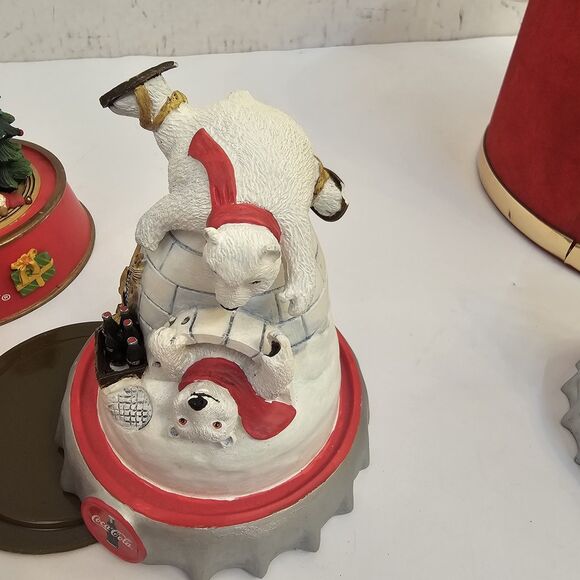 vtg coca cola collectibles Ice Bucket Franklin Mint Holiday Figurine Polar Santa - Picture 11 of 16